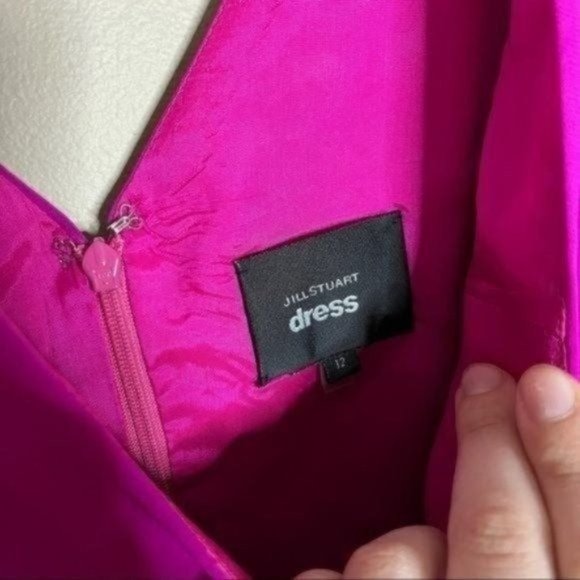 Anthropologie Jill Stuart Dress Size 12 Silk Blend Bow Sleeeveless Pink - Picture 3 of 8